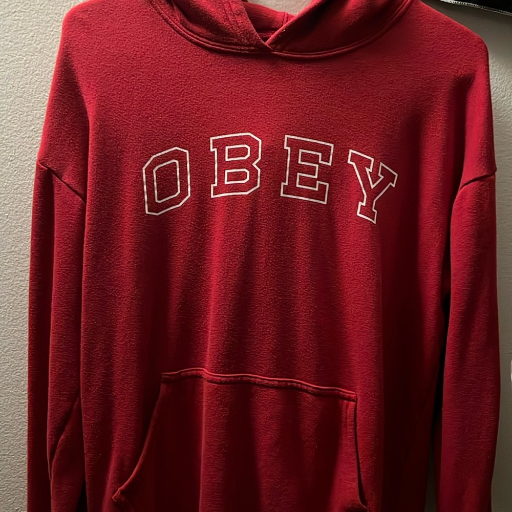 OBEY WORLDWIDE skate red hoodie